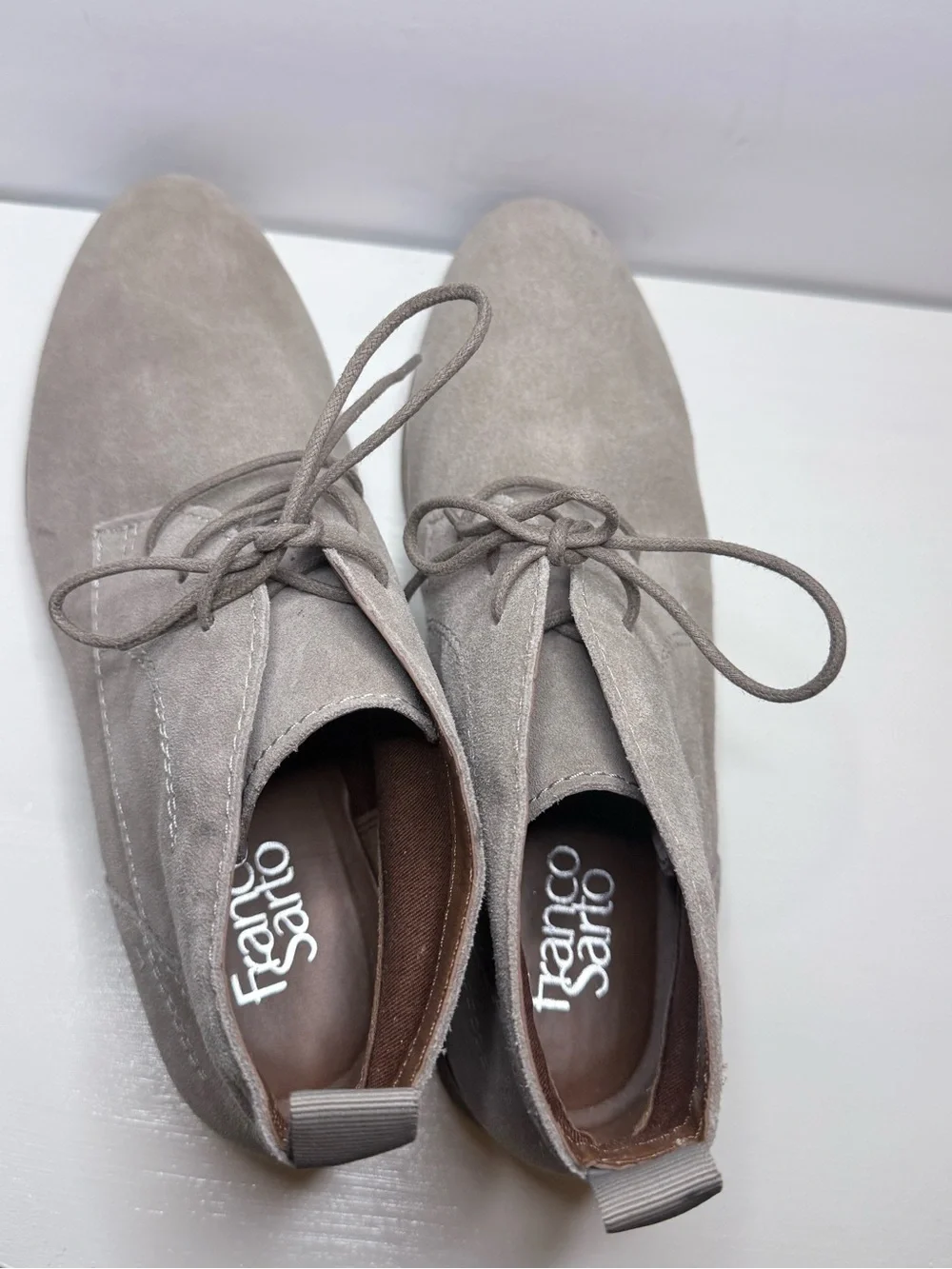 Franco Sarto Taupe Suede Chukka Dessert Ankle Boots Size 10